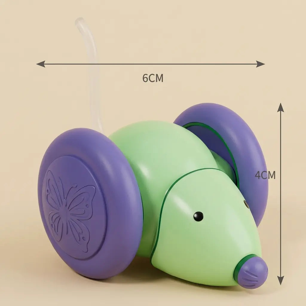 jouet robot chat en forme de souris avec dimensions du produit