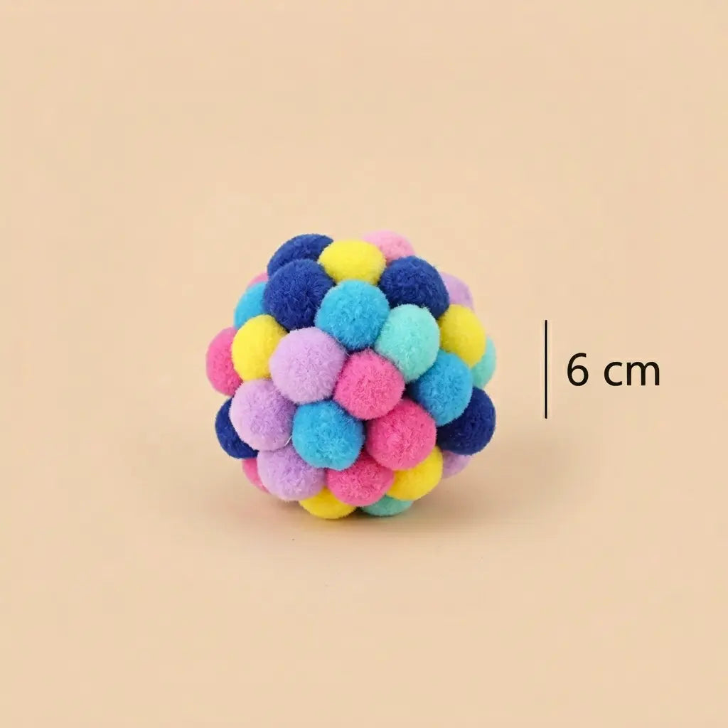 Balle interactive chat colorée diamètre 6 cm