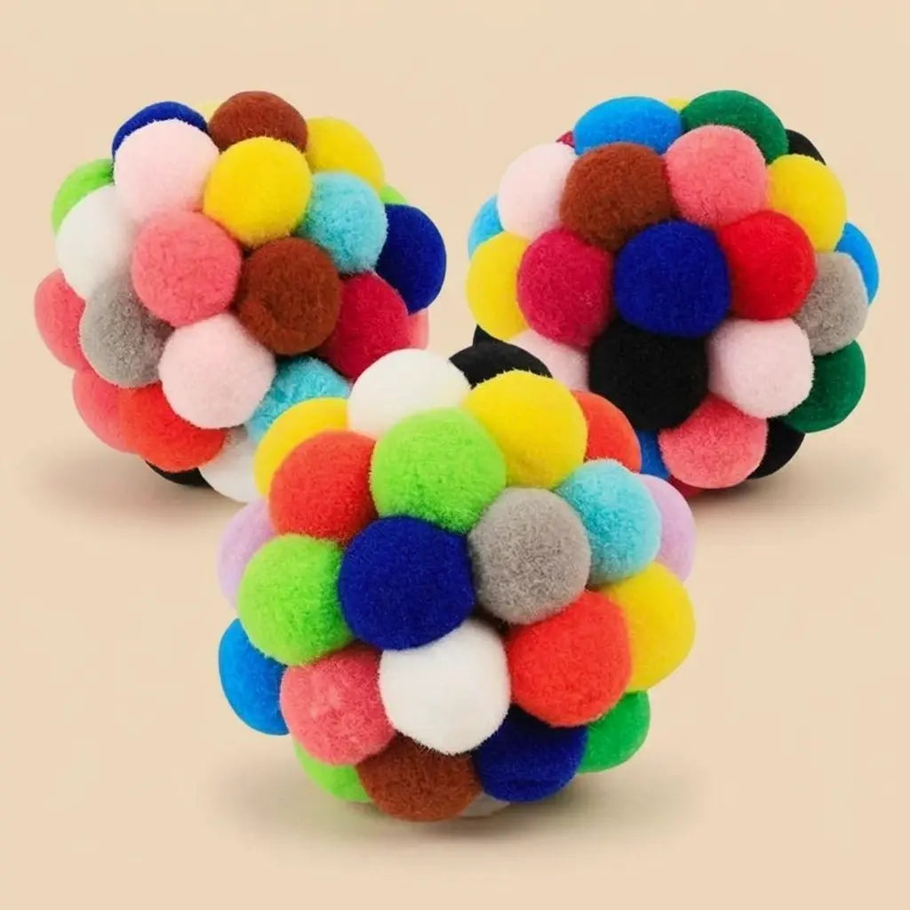 Lot de balles interactives pour chat multicolores