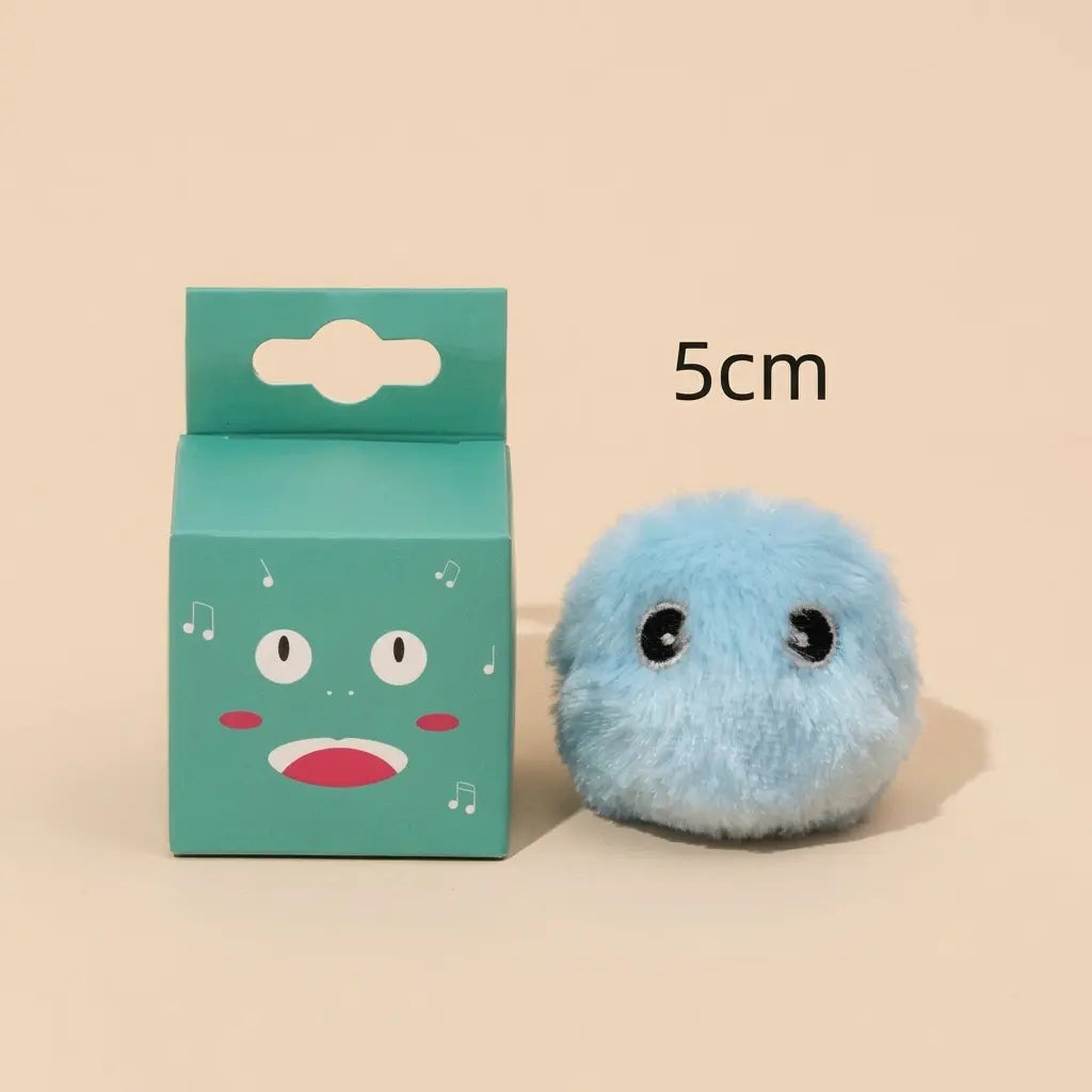 peluche interactive bleue pour chaton avec lumière et stimulation