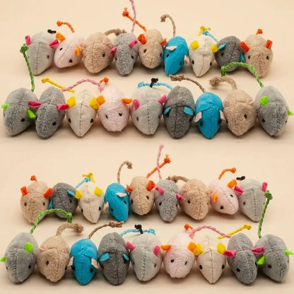 lot de peluches pour chat en forme de souris de différentes couleurs
