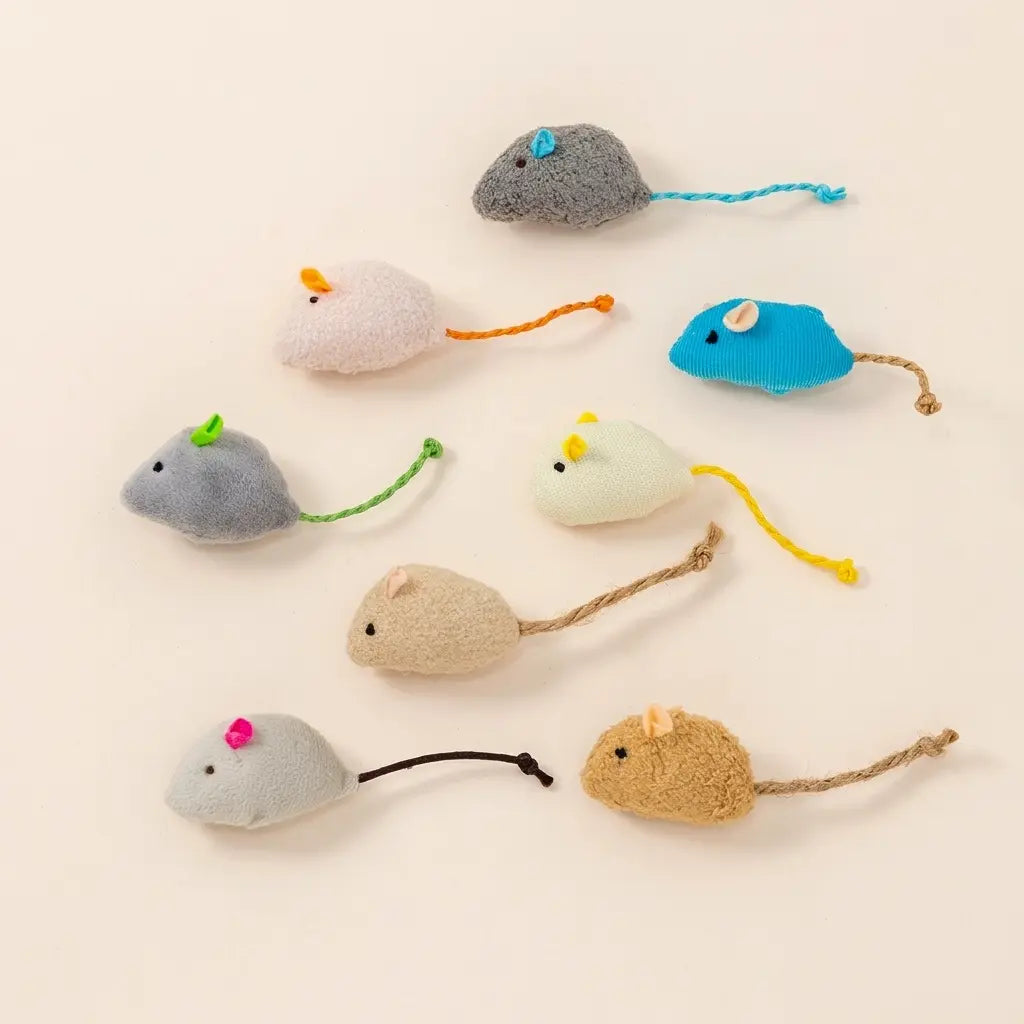 souris pour chat en peluche douce avec différentes couleurs et textures