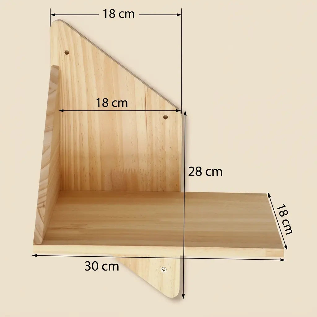 etagere murale arbre à chat en bois avec plateforme d angle dimensions
