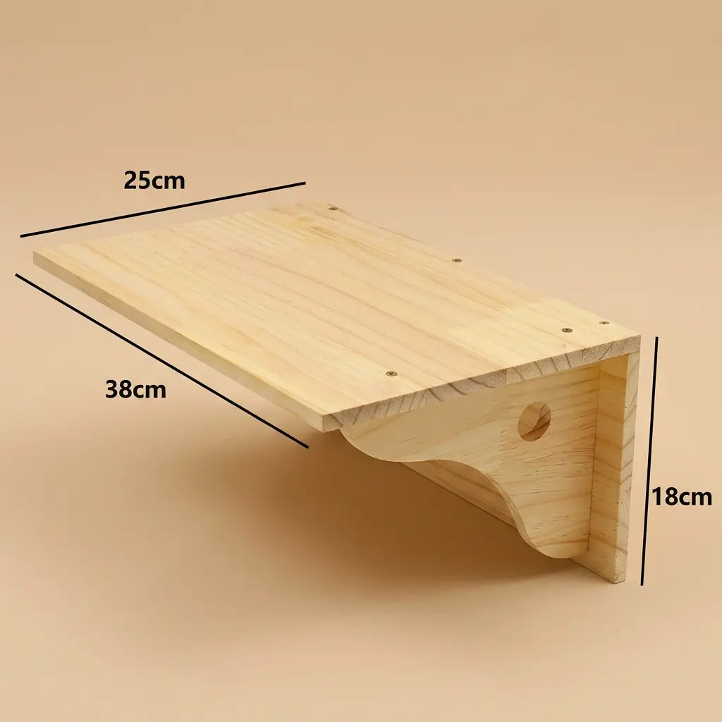 arbre à chat mural angle avec grande étagère murale en bois pour chat