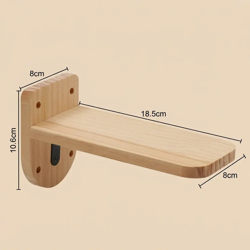 arbre à chat mural angle petite étagère murale bois 18,5 cm pour passage mural