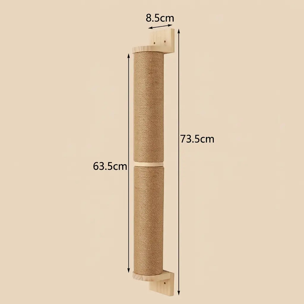 arbre à chat mural maine coon grand poteau griffoir vertical en sisal 73 cm