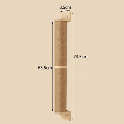 arbre à chat mural maine coon grand poteau griffoir vertical en sisal 73 cm