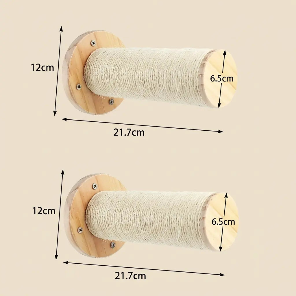 arbre à chat mural maine coon griffoir mural double en sisal renforcé pour grand chat