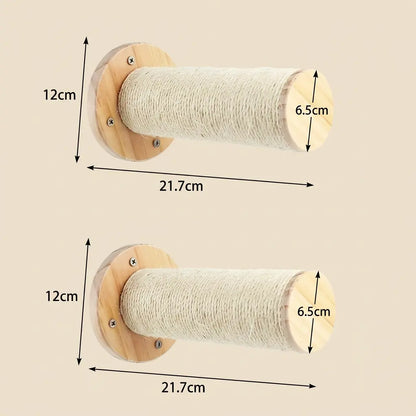 arbre à chat mural maine coon griffoir mural double en sisal renforcé pour grand chat