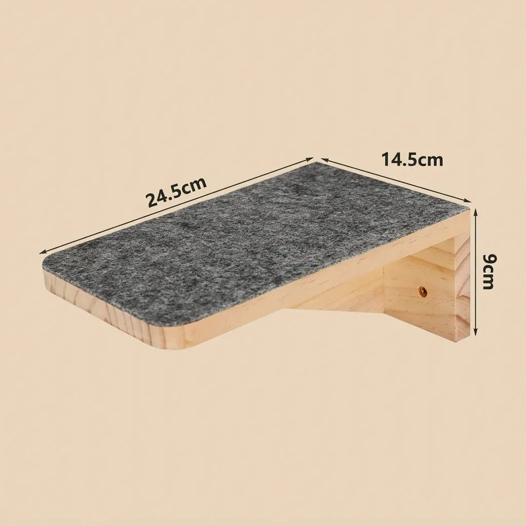 arbre à chat mural maine coon plateforme antidérapante avec revêtement doux 24,5 cm