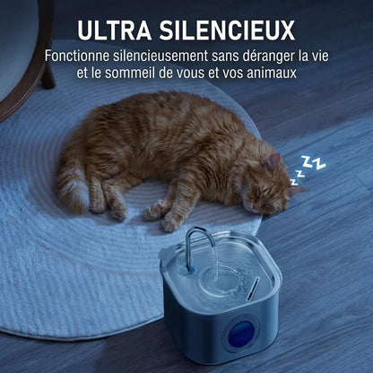 Distributeur d'eau automatique en inox 3,2 L ultra silencieux permettant au chat de dormir sans être dérangé