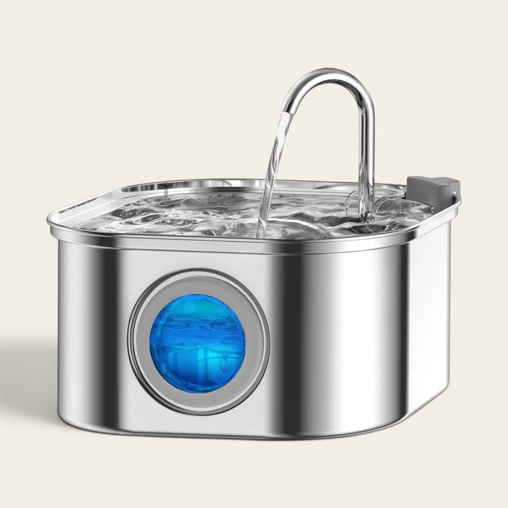 Distributeur d'eau automatique en inox 3,2L avec lot de filtres de rechange pour chat