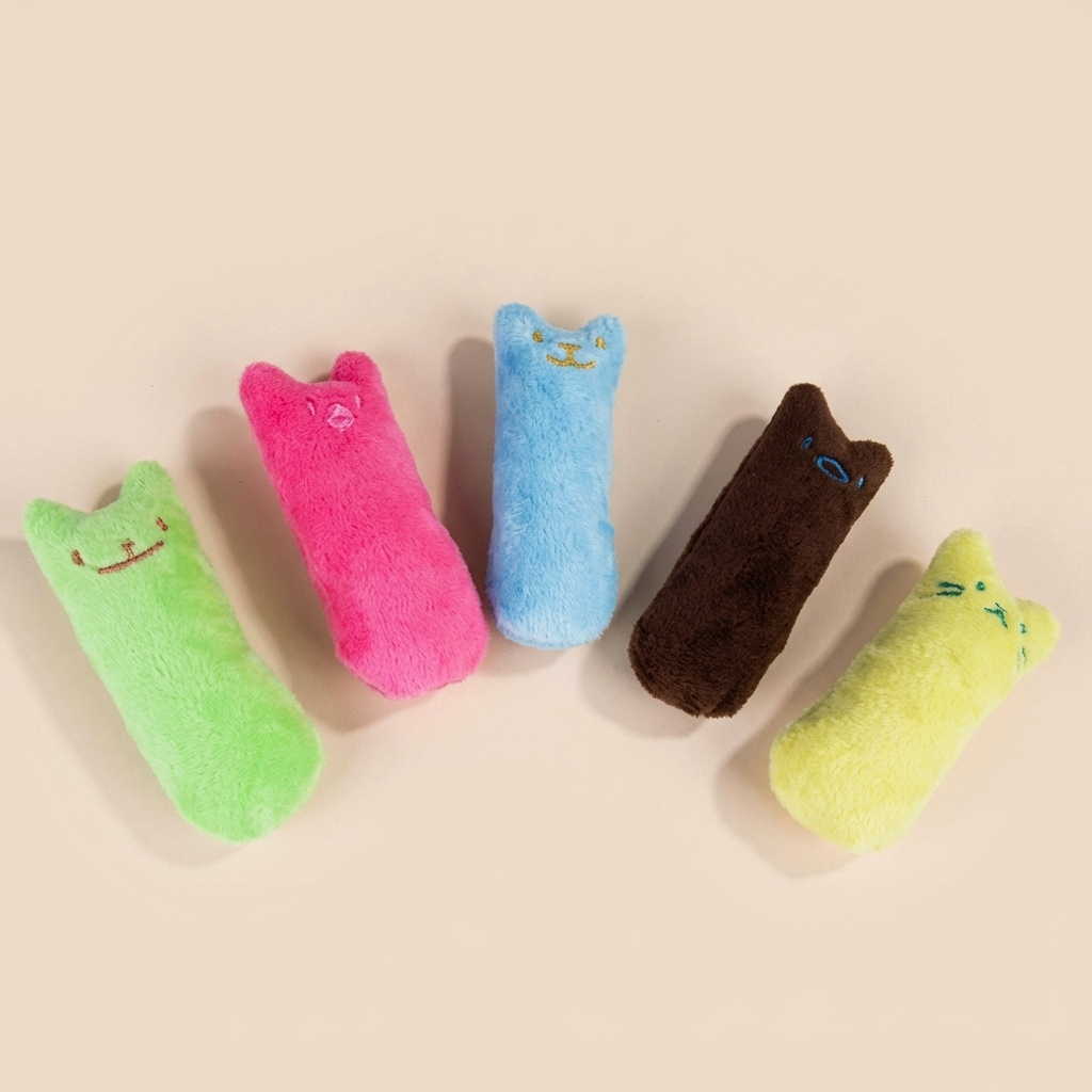 Doudous pour chatons colorés en peluche, jouets doux pour stimuler et rassurer le chat