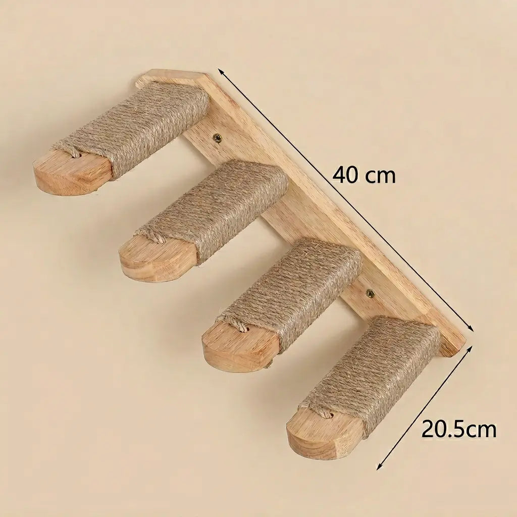 etagere murale arbre à chat escalier avec griffoir en corde pour chat