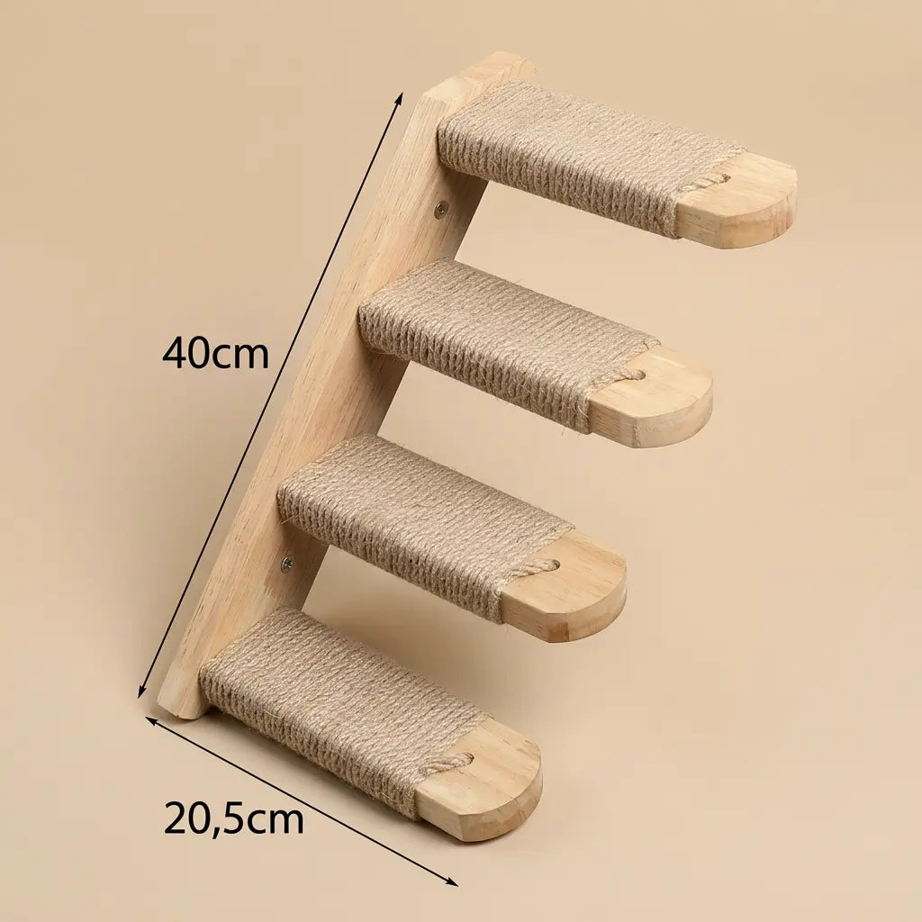 etagere murale arbre à chat escalier vertical en bois pour grimper