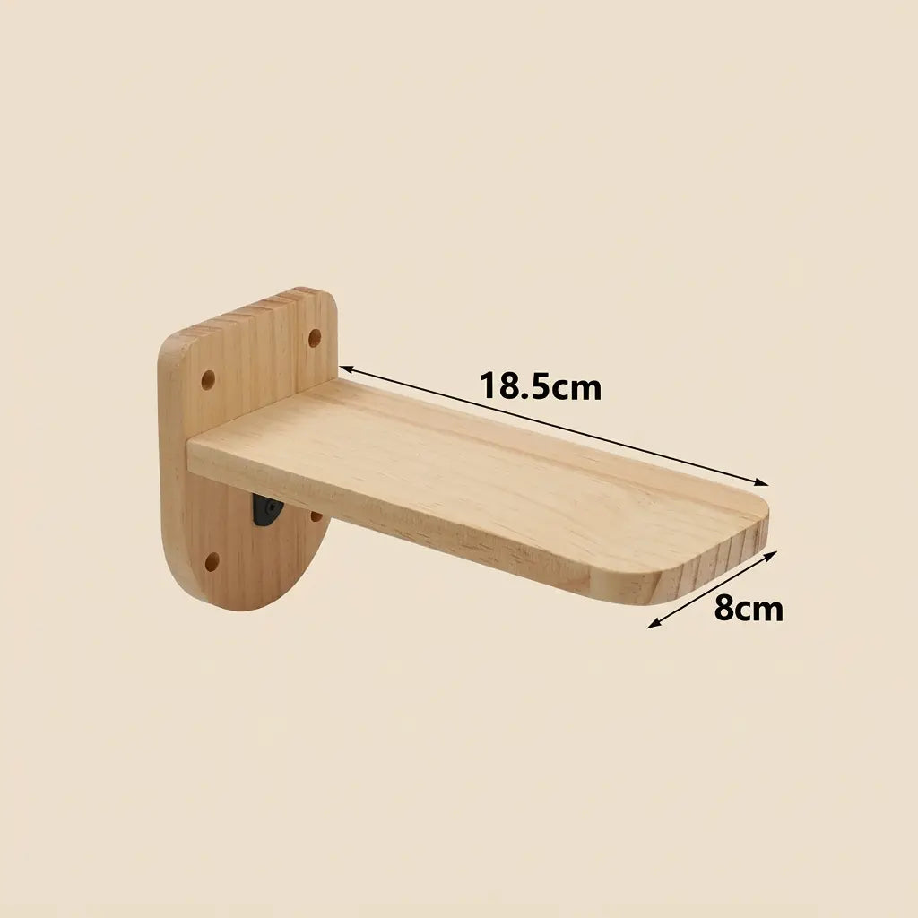 etagere murale arbre à chat plateforme simple en bois fixation murale