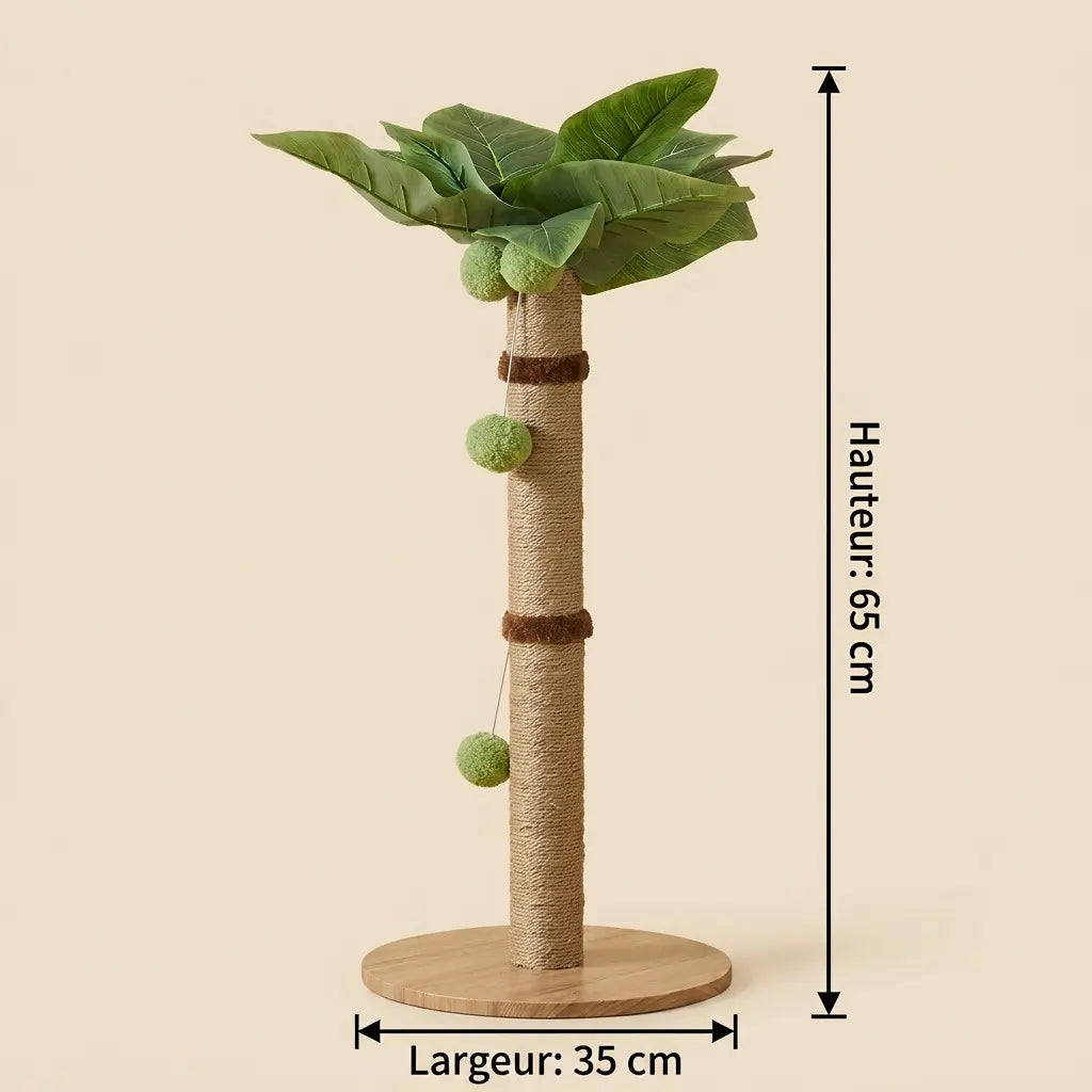 griffoir arbre a chat design bois naturel avec plateforme et jouets