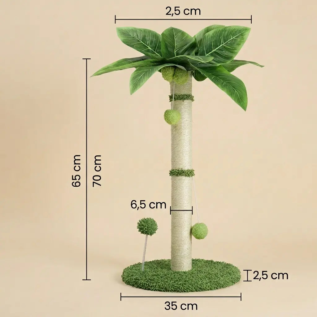 griffoir arbre a chat dimensions 65 cm avec base 35 cm stable