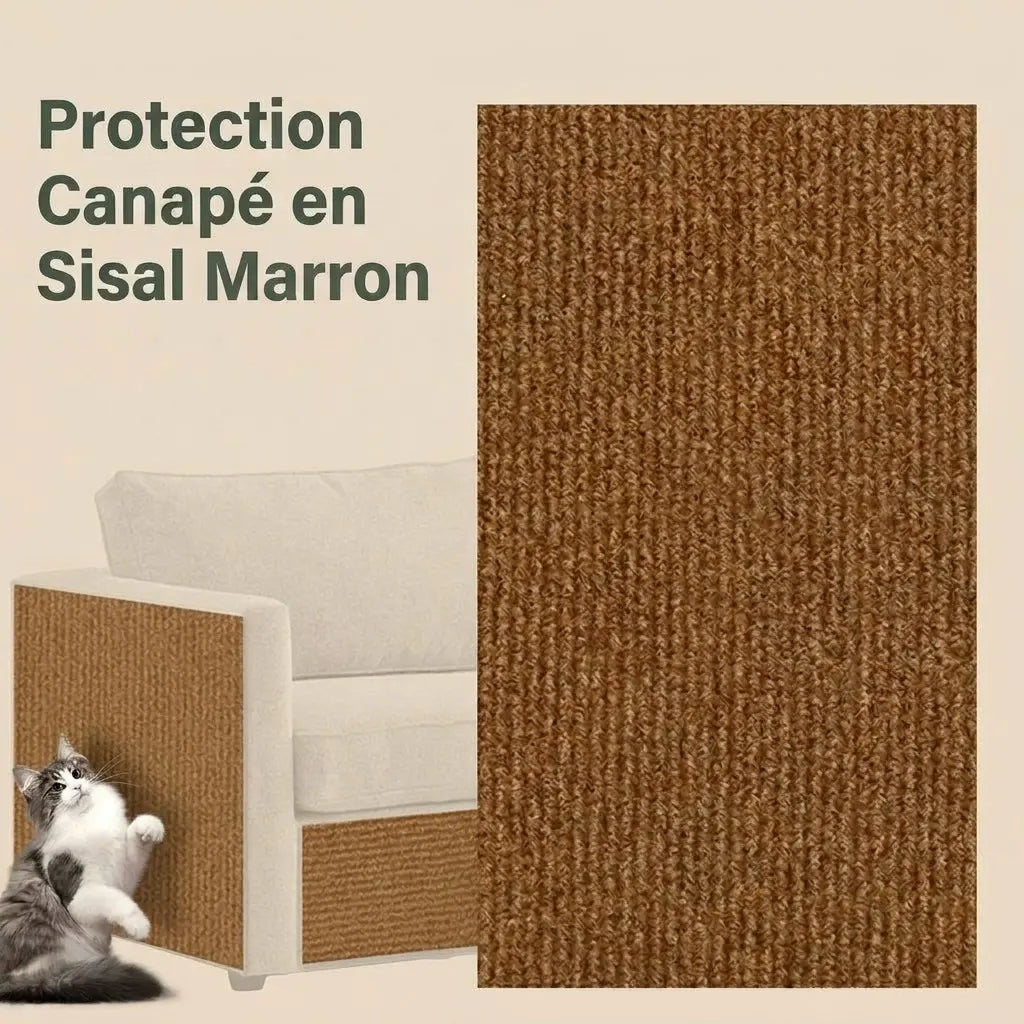 griffoir canapé marron en sisal résistant pour chat