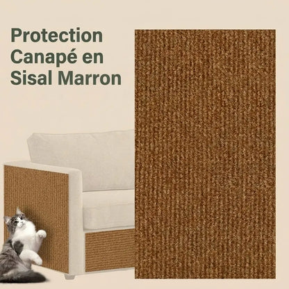 griffoir canapé marron en sisal résistant pour chat