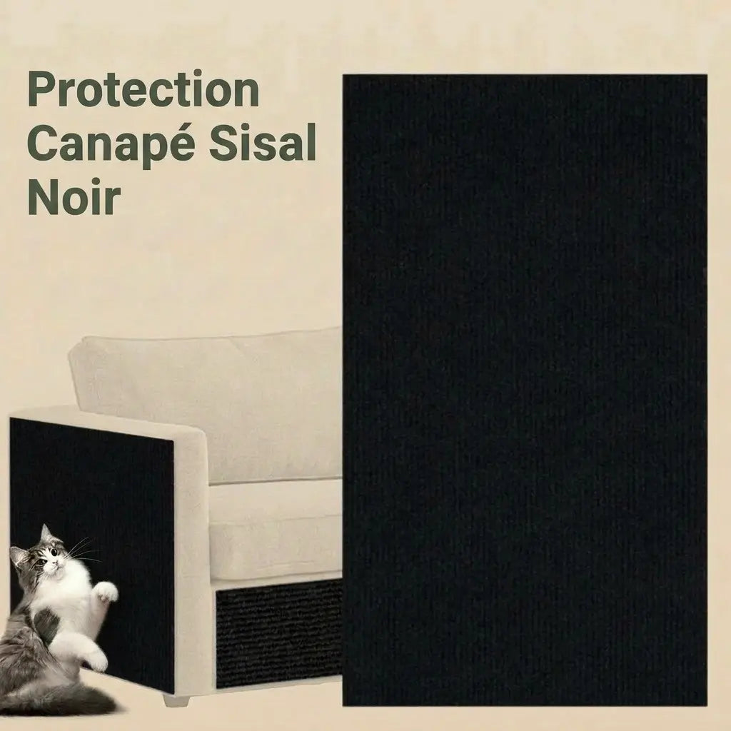 griffoir canapé noir en sisal pour protection accoudoir
