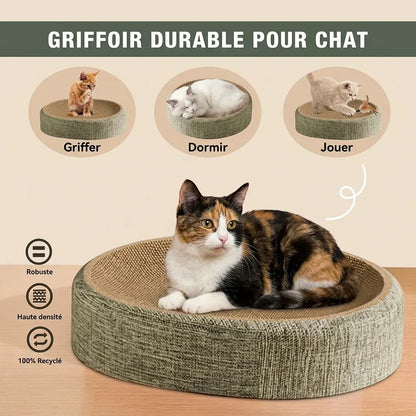 griffoir carton pour chat durable avec surface résistante et confortable