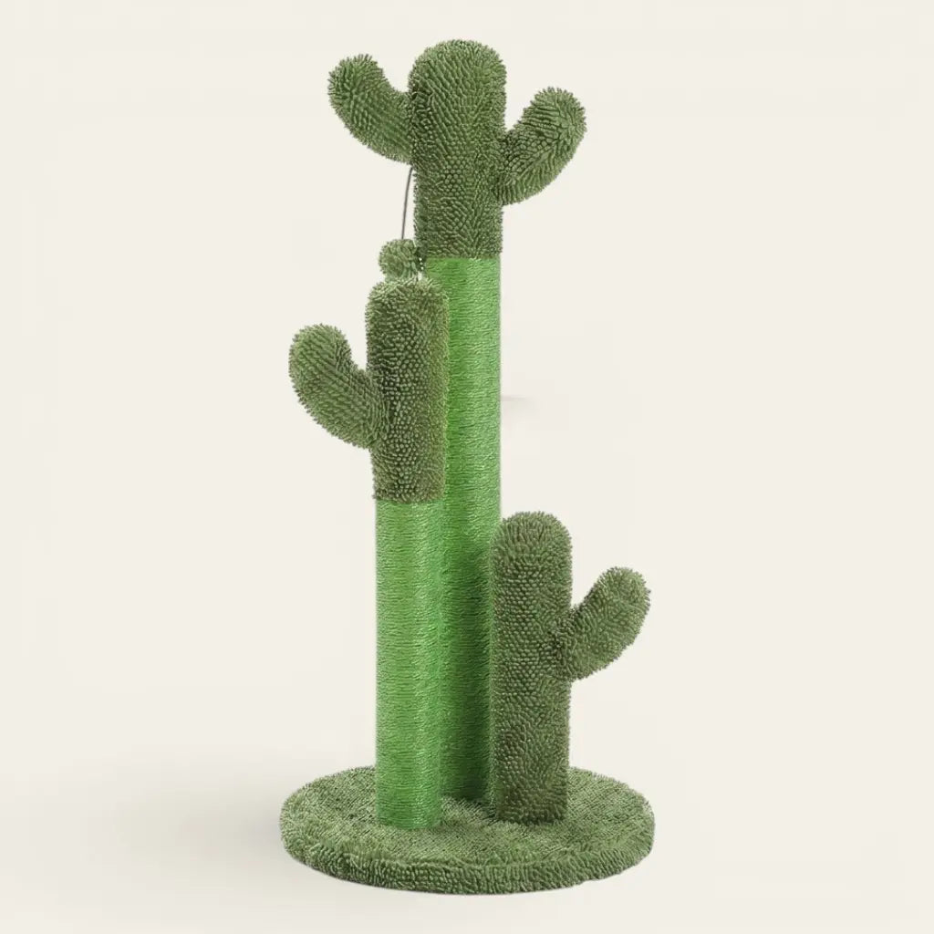 Griffoir chat cactus vert avec plusieurs surfaces de griffage et design décoratif original