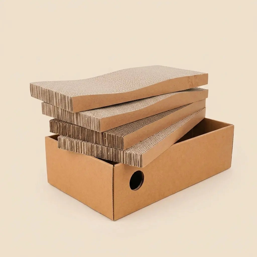 griffoir chat carton avec plaques amovibles et design modulable