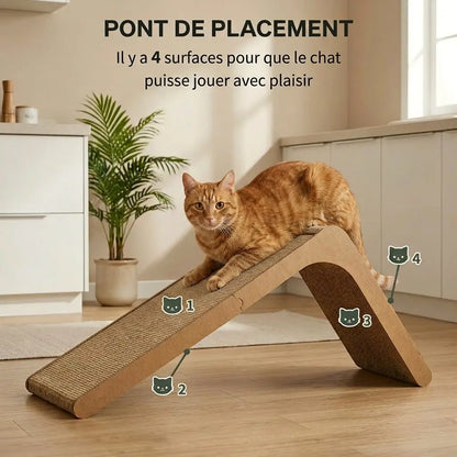 griffoir chat mur avec 4 surfaces de jeu et de griffage pour chat
