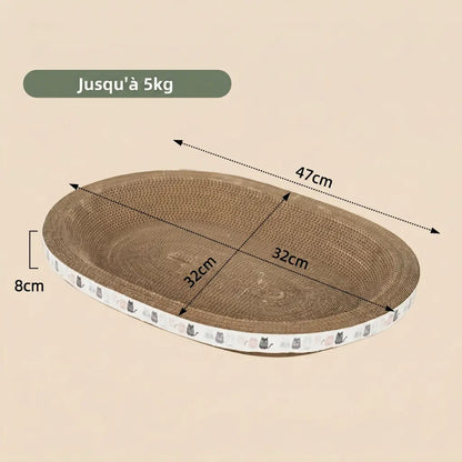 griffoir pour chat ovale avec dimensions pour chat jusqu’à 5 kg