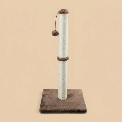 griffoir poteau chat marron naturel avec corde sisal