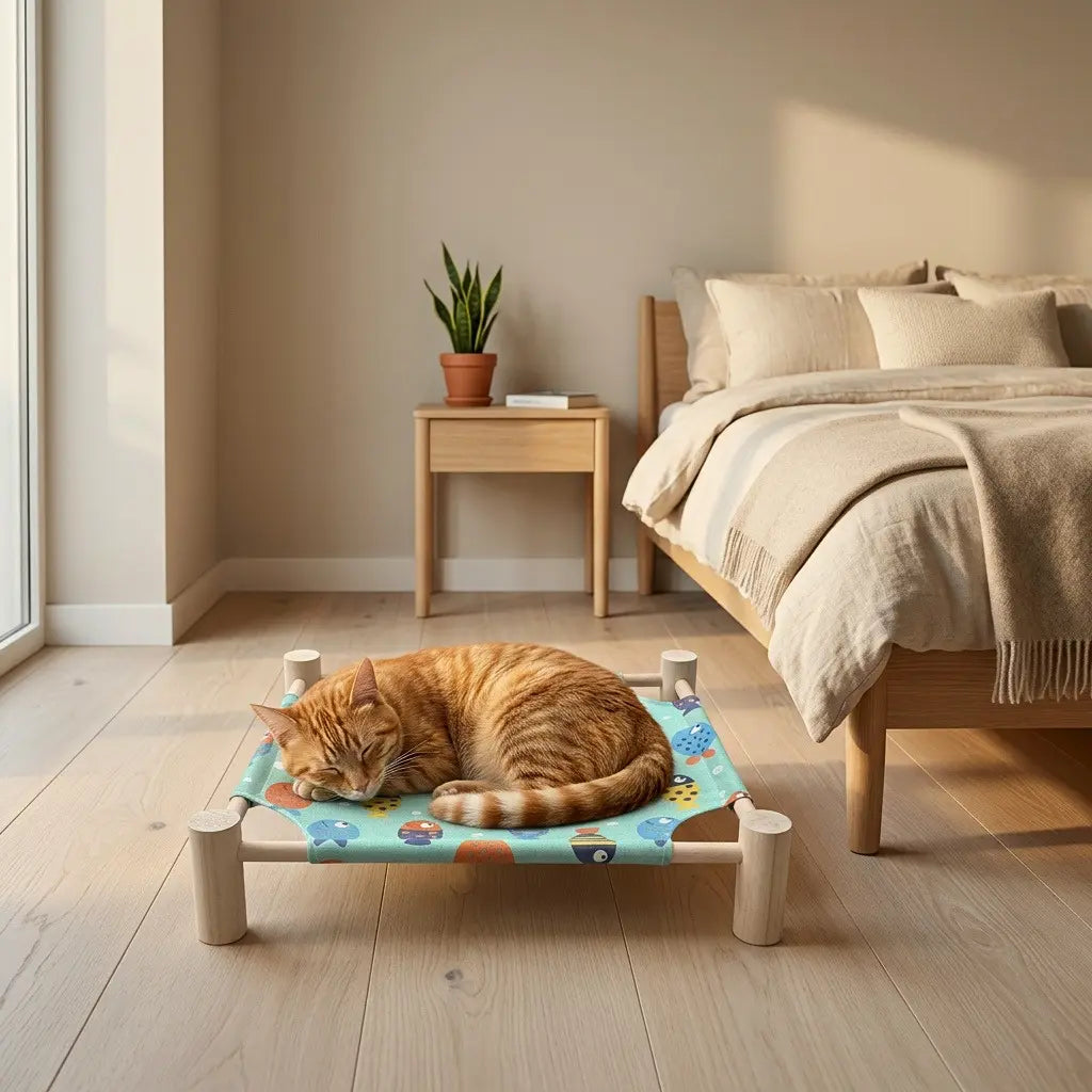 hamac chat sur pied confortable pour dormir profond

