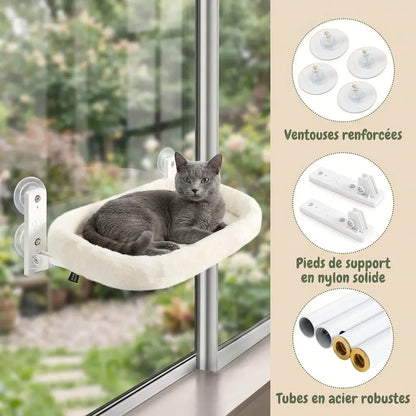 hamac ventouse fenetre chat avec structure solide et ventouses renforcees pour une fixation fiable