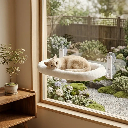 hamac ventouse fenetre chat permettant a votre chat de profiter de la vue exterieure en toute securite