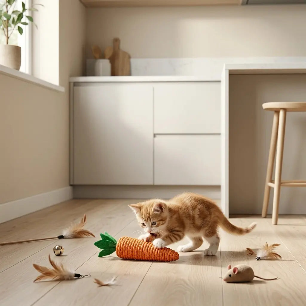 chaton joue jeux chaton corde maison
