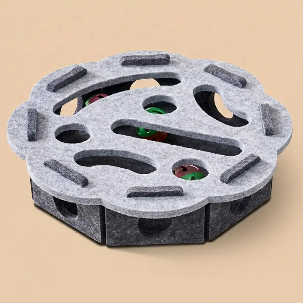 jouet automatique pour chat gris plateau
