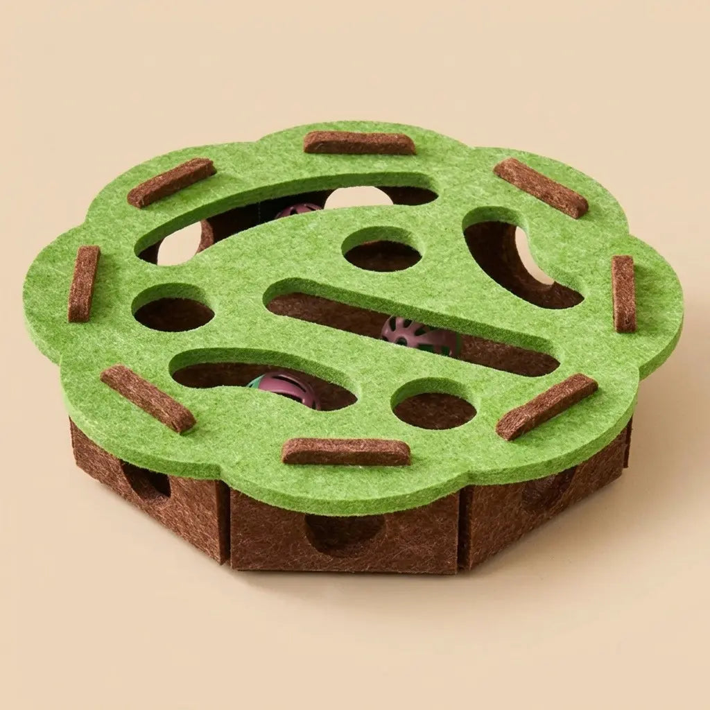 jouet automatique pour chat vert plateau

