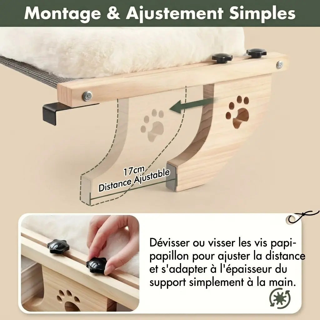 lit a chat ajustable sans percage avec systeme de fixation simple pour installation rapide et securisee