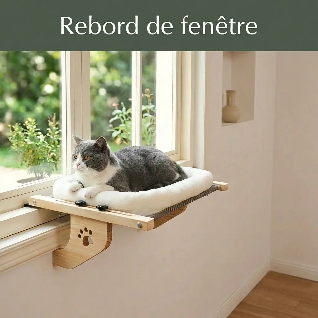lit a chat pour rebord de fenetre avec coussin doux et structure solide pour observation et detente