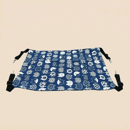 lit suspendu pour chat motif chat bleu fonce solide et confortable