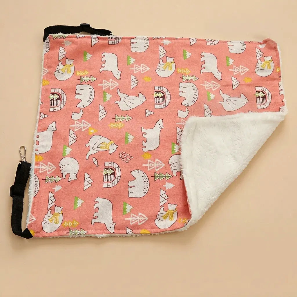 lit suspendu pour chat motif ours rose avec interieur moelleux et chaud