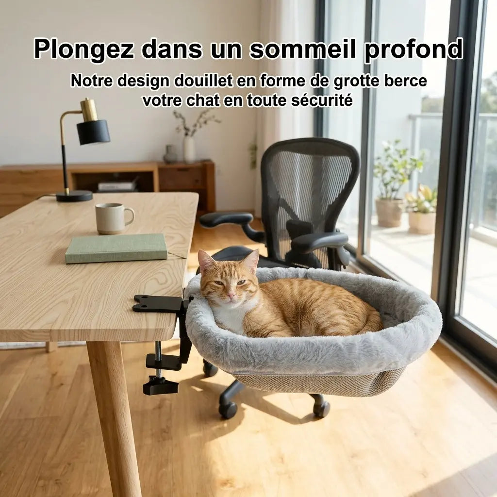 hamac chat suspendu pour bureau installation
