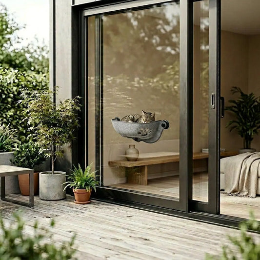 panier chat fenetre pour baie vitree offrant un espace de repos en hauteur avec vue exterieure