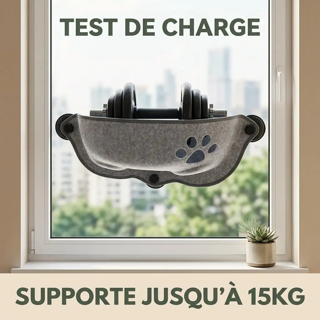panier chat fenetre solide supportant jusqu a 15kg avec systeme de fixation ventouse securise