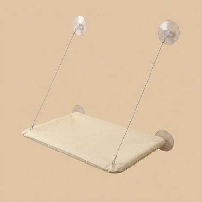 perchoir fenetre pour chat beige couchage confortable pour chat fixation fenetre
