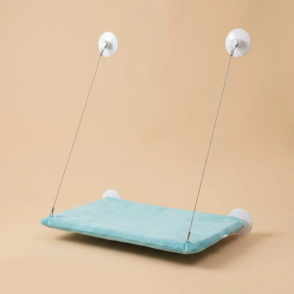 perchoir fenetre pour chat bleu fixation ventouse hamac confortable pour chat