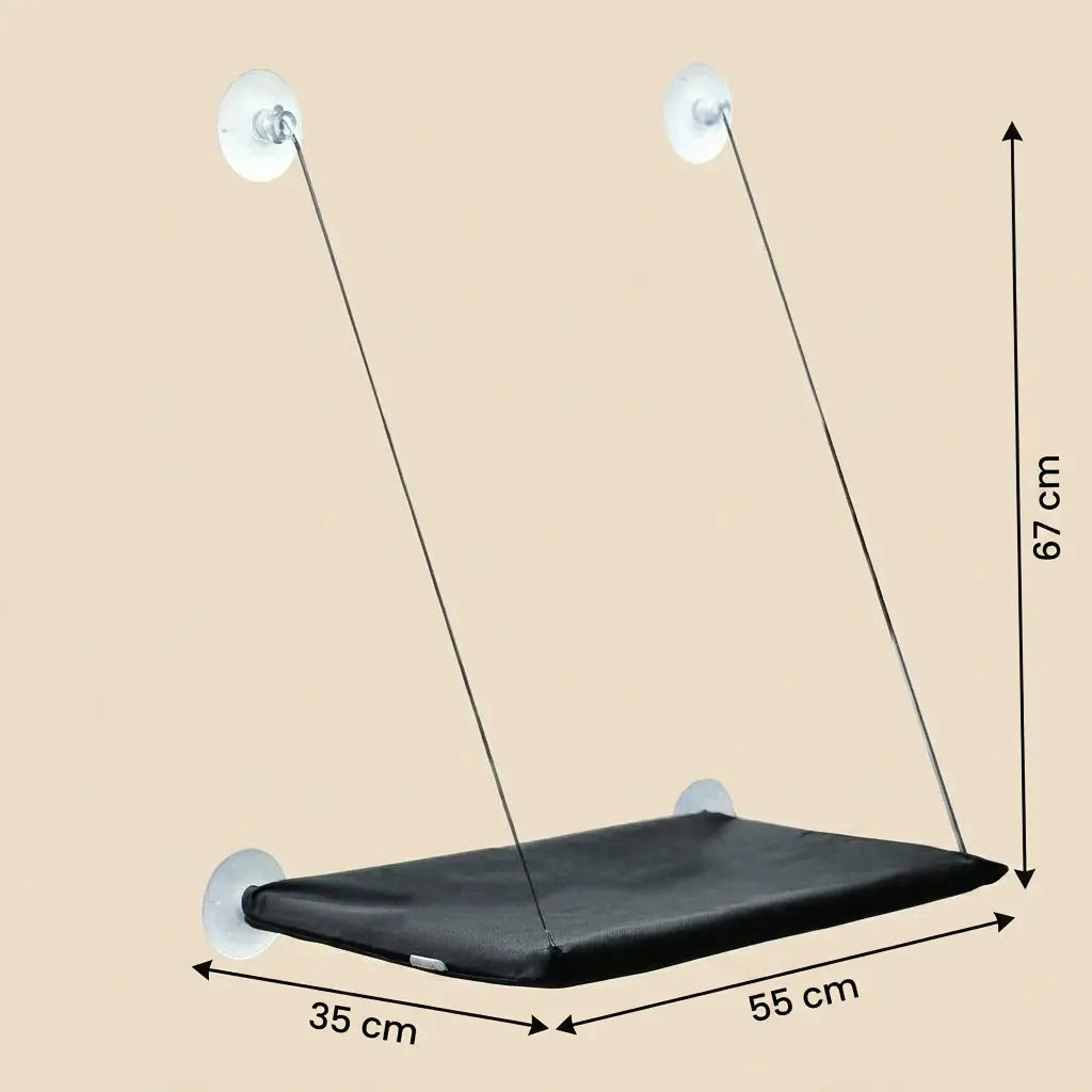 perchoir fenetre pour chat dimensions 55x35 cm support chat ventouse solide