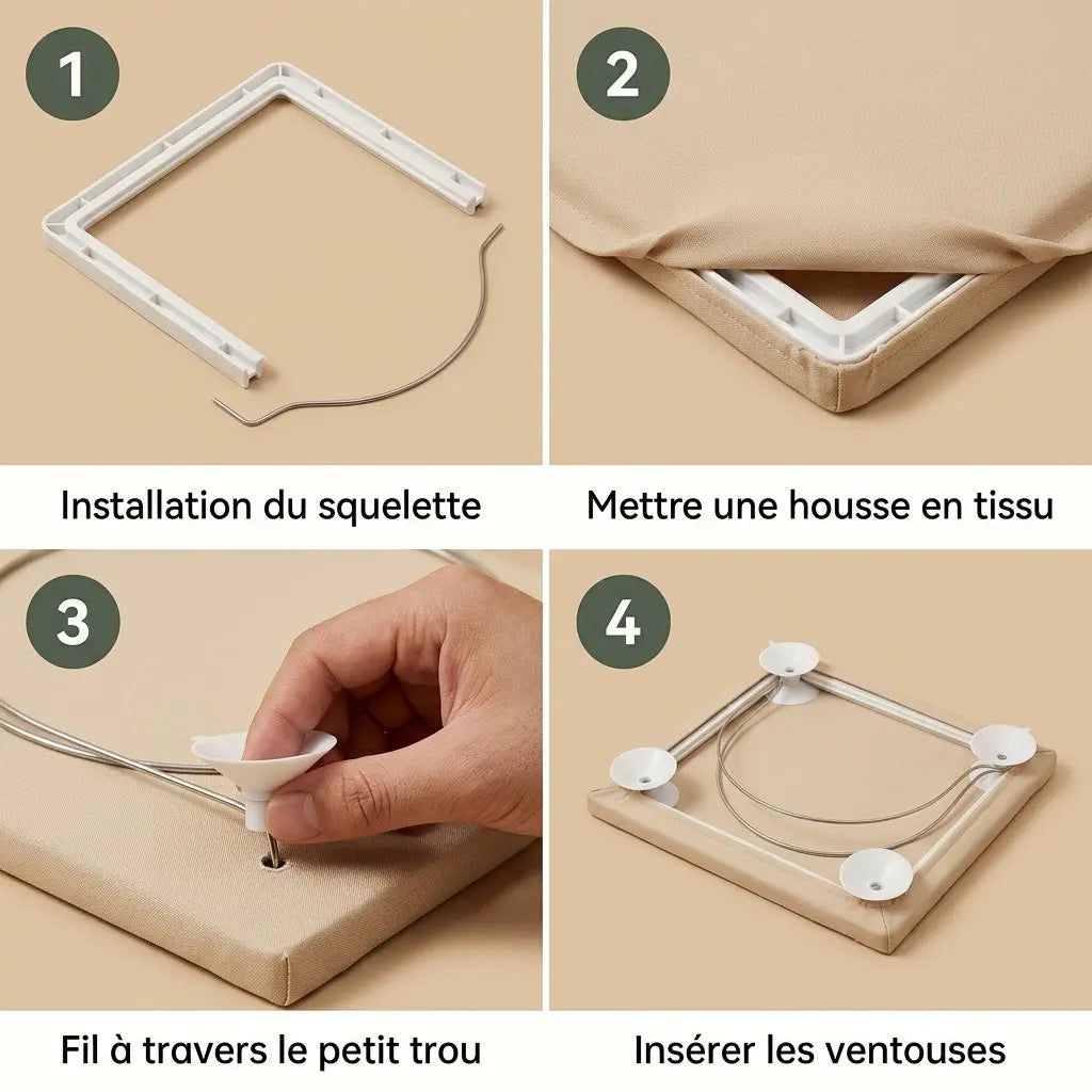 perchoir fenetre pour chat installation facile etapes montage cadre housse ventouse
