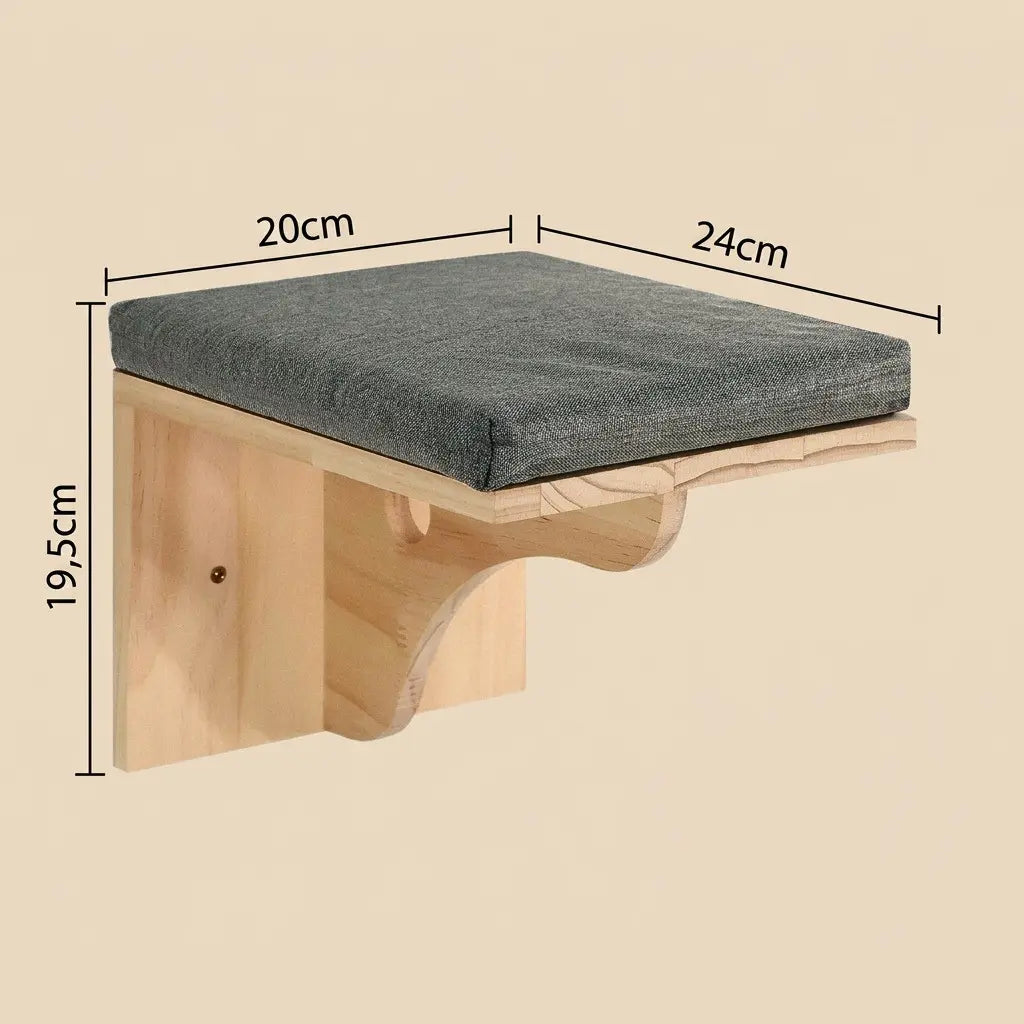 hamac mural pour chat plateforme dimensions coussin mur bois support chat solide