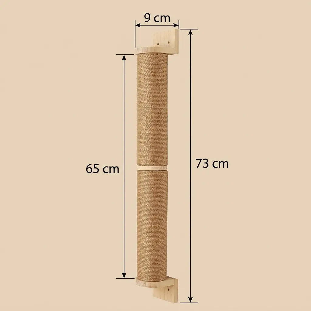 poteau griffoir pour chat mural grande hauteur avec corde sisal naturelle